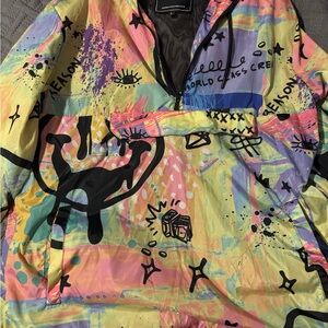 Colorful Graphic Windbreaker Jacket